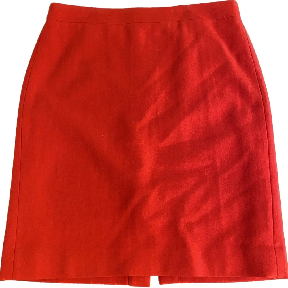 J Crew “The Pencil Skirt” Lipstick Red Wool 10 - Picture 6 of 9